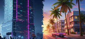 AI-generated digital artwork illustrating The GTA 6 Paradox: Corporate Bravado Meets Developer Unionization at Rockstar.